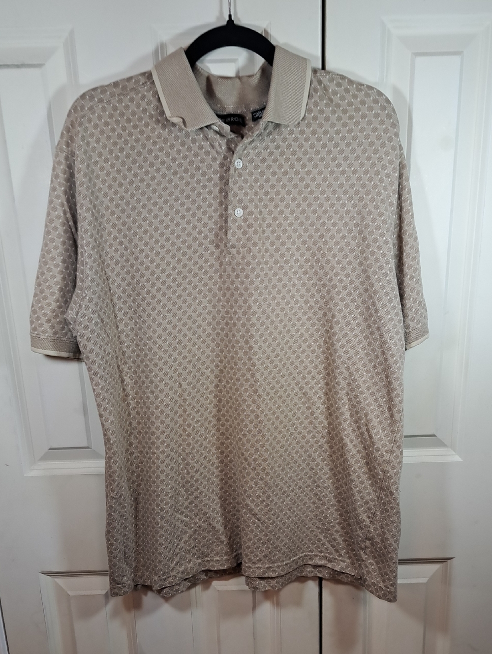 George Men's Beige Geometric Polo Shirt